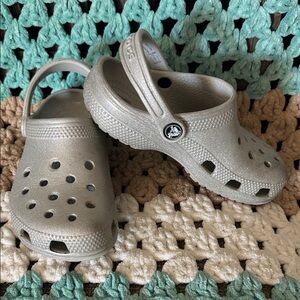 Silver Glitter CROCS Kids Children’s Youth sz 13